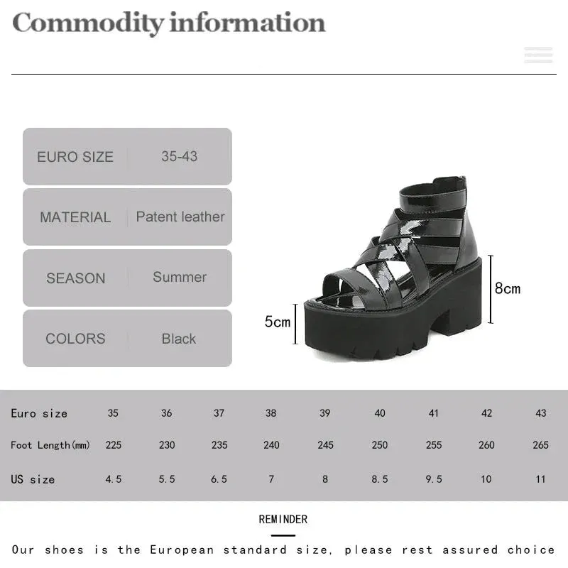 Joskaa 2024 New Soft Leather Chunky Sandals