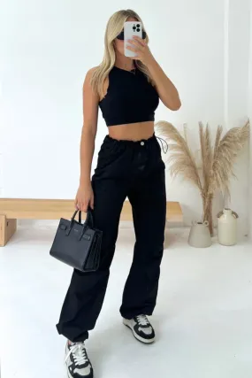 Karina black cargo trousers