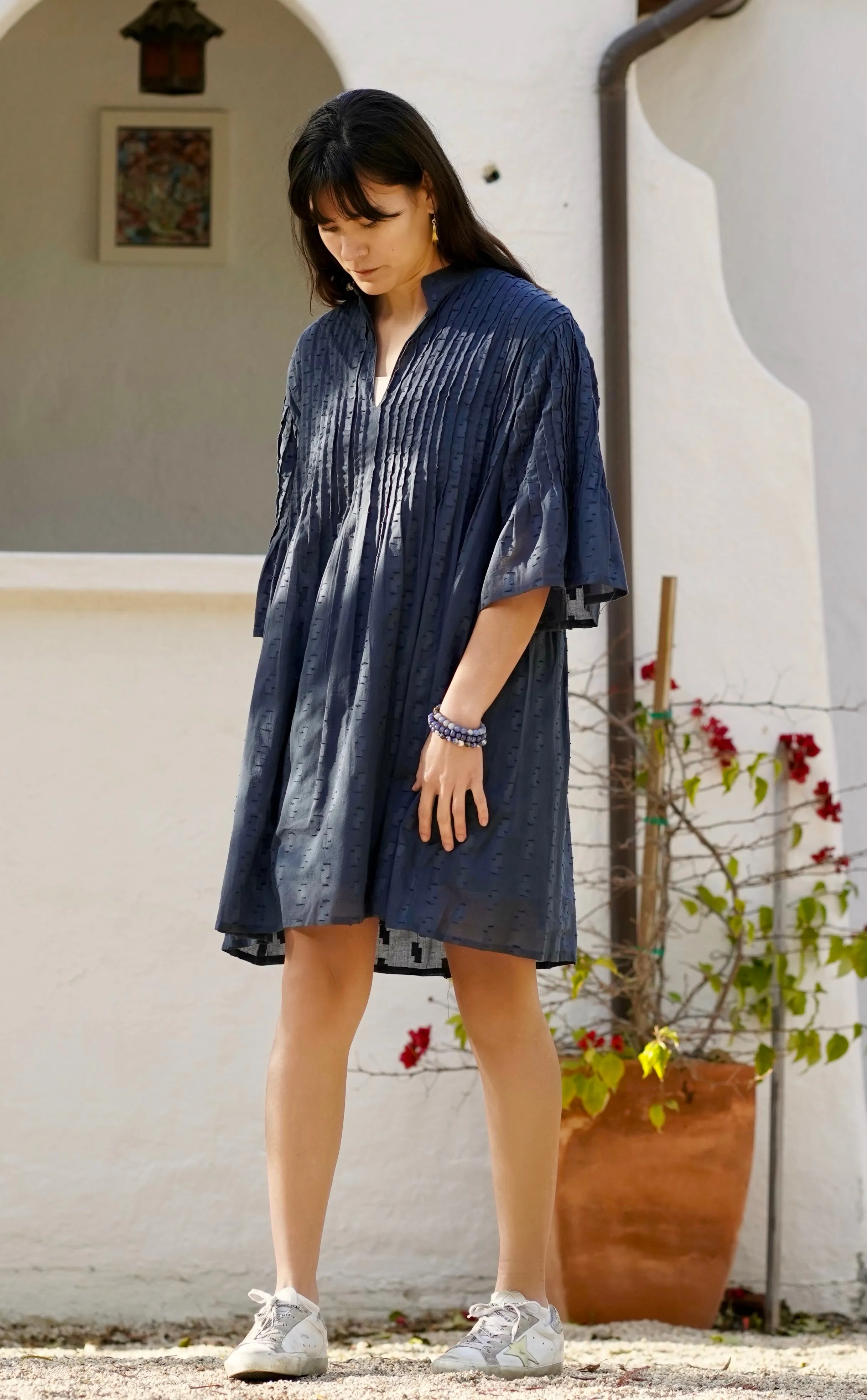 Kat Cotton Dress Navy