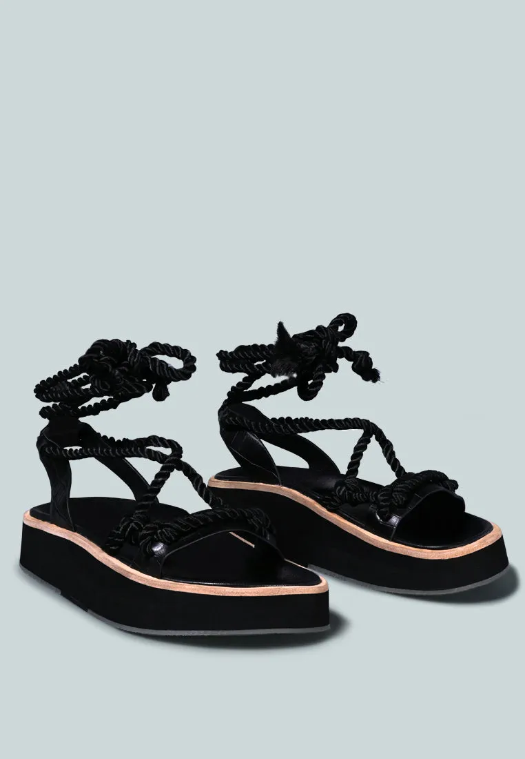 Kendall Strings Platform Leather Sandal