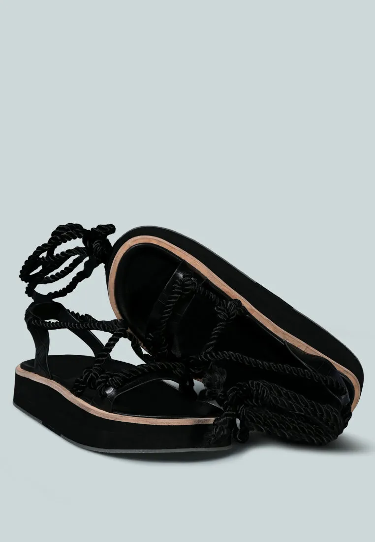 Kendall Strings Platform Leather Sandal