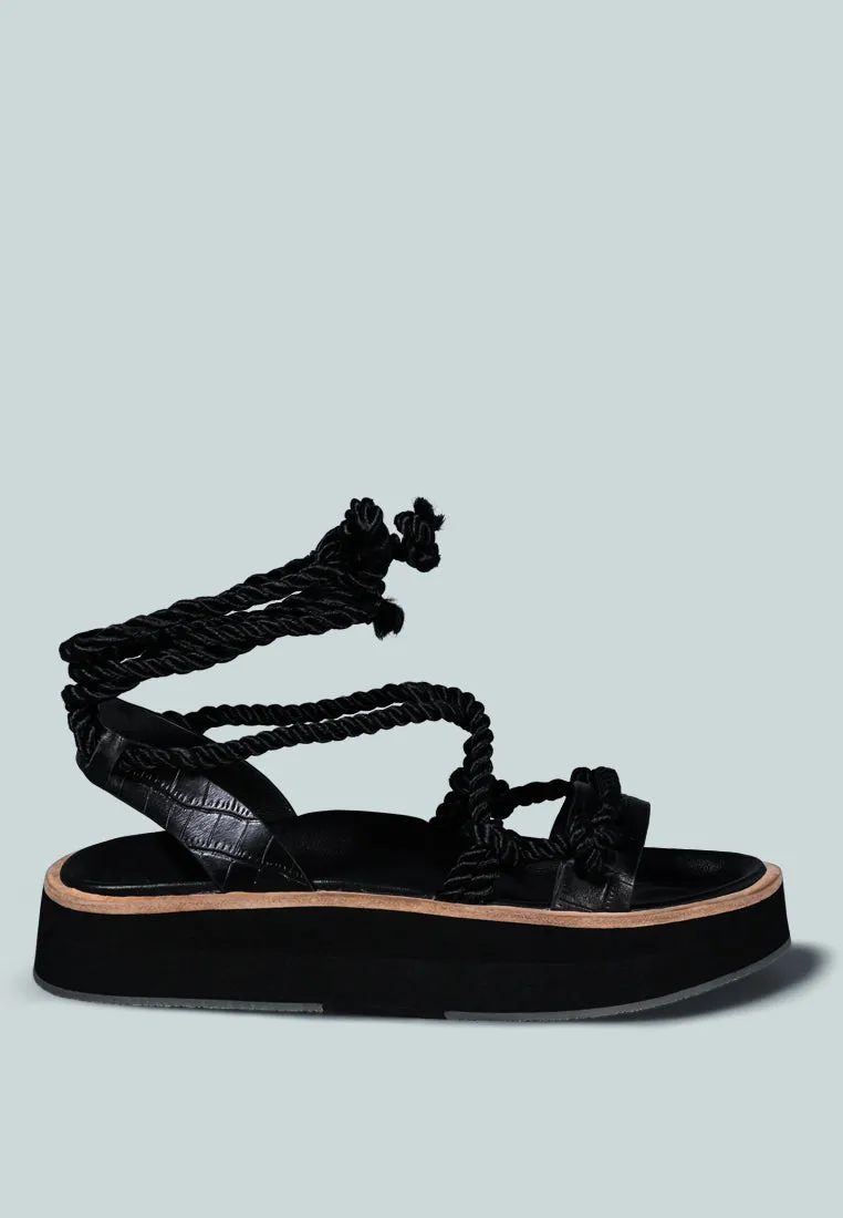 Kendall Strings Platform Leather Sandal