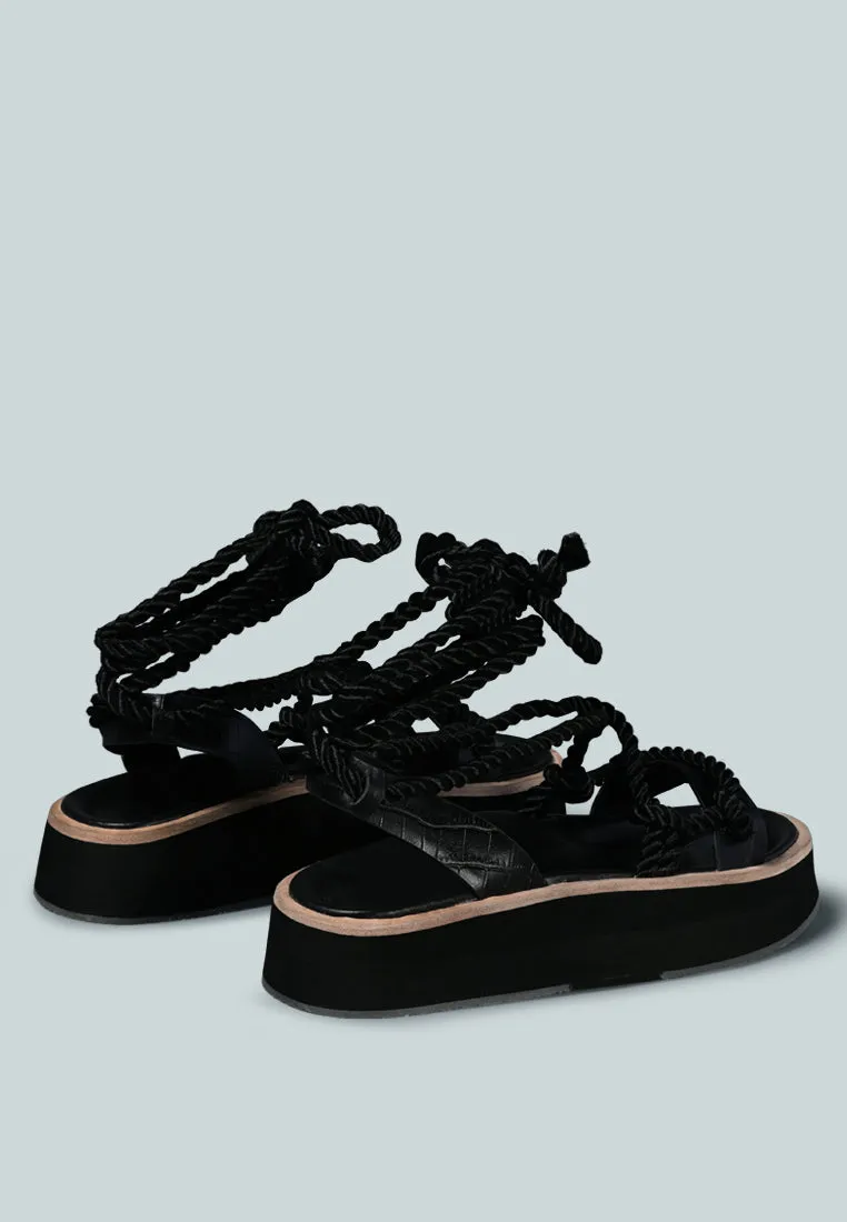 Kendall Strings Platform Leather Sandal