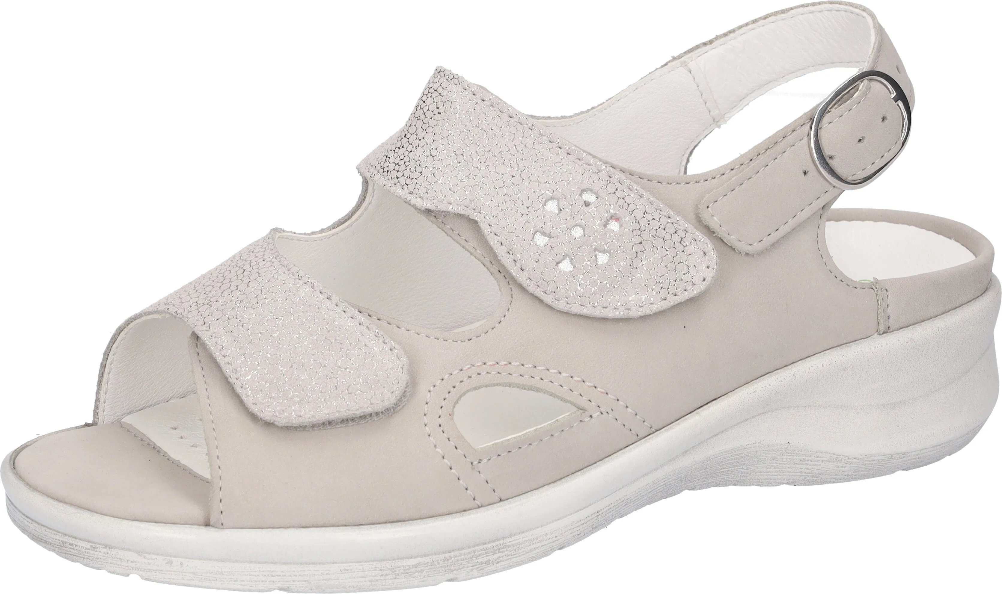 Ladies Waldlaufer Sandals Extra Wide Fitting M Silver Multi Merle 811004 070