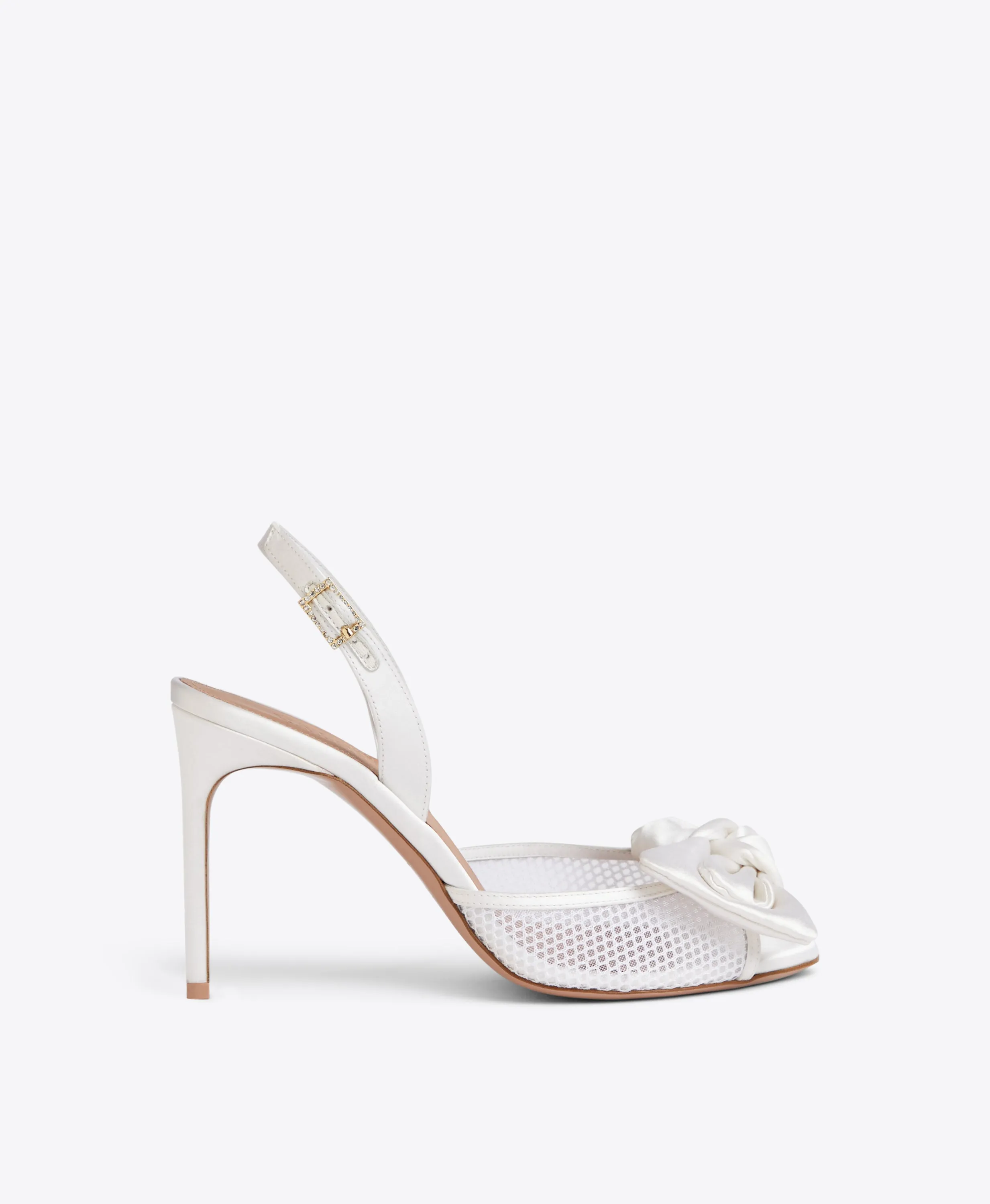 Maera 90 White Mesh Satin Sandals