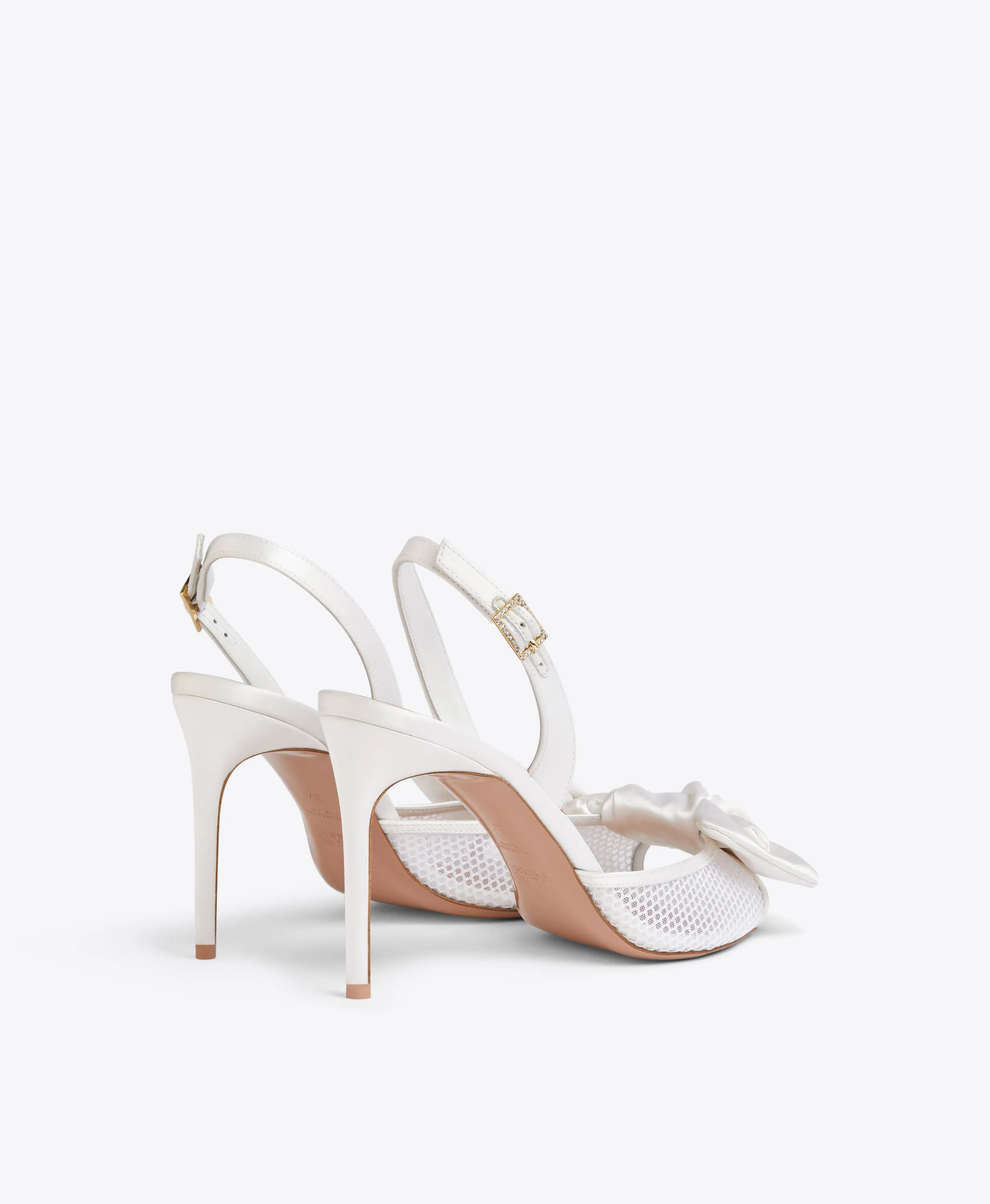 Maera 90 White Mesh Satin Sandals