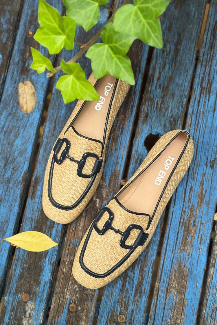 Mansur Syn Raffia Loafers in Natural