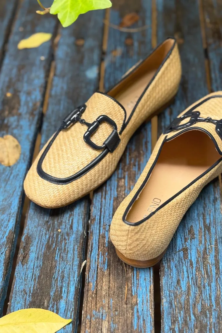 Mansur Syn Raffia Loafers in Natural