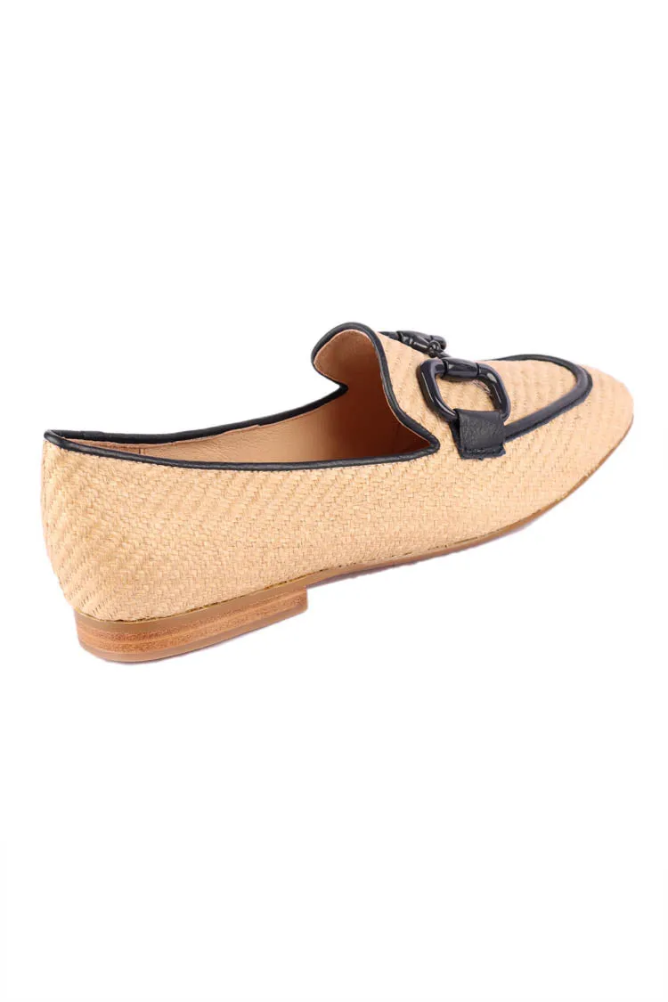 Mansur Syn Raffia Loafers in Natural