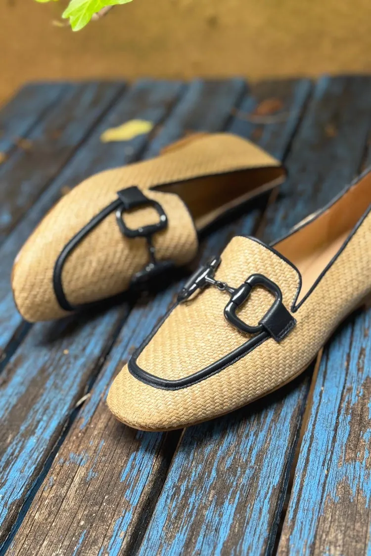 Mansur Syn Raffia Loafers in Natural