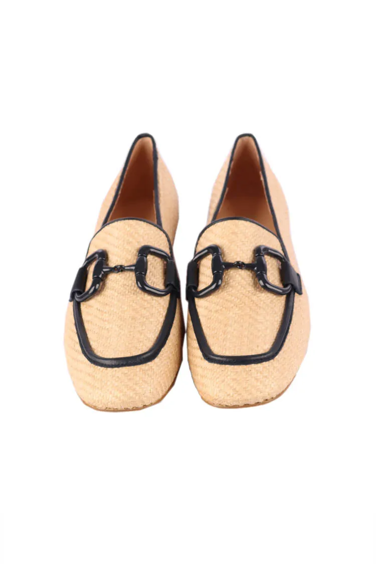 Mansur Syn Raffia Loafers in Natural