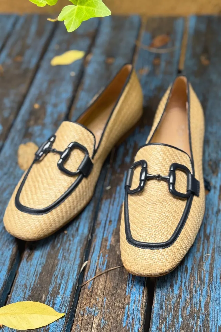 Mansur Syn Raffia Loafers in Natural