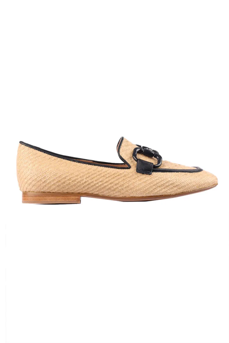 Mansur Syn Raffia Loafers in Natural