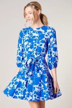 Marinelle Floral Balloon Sleeve Derby Dress