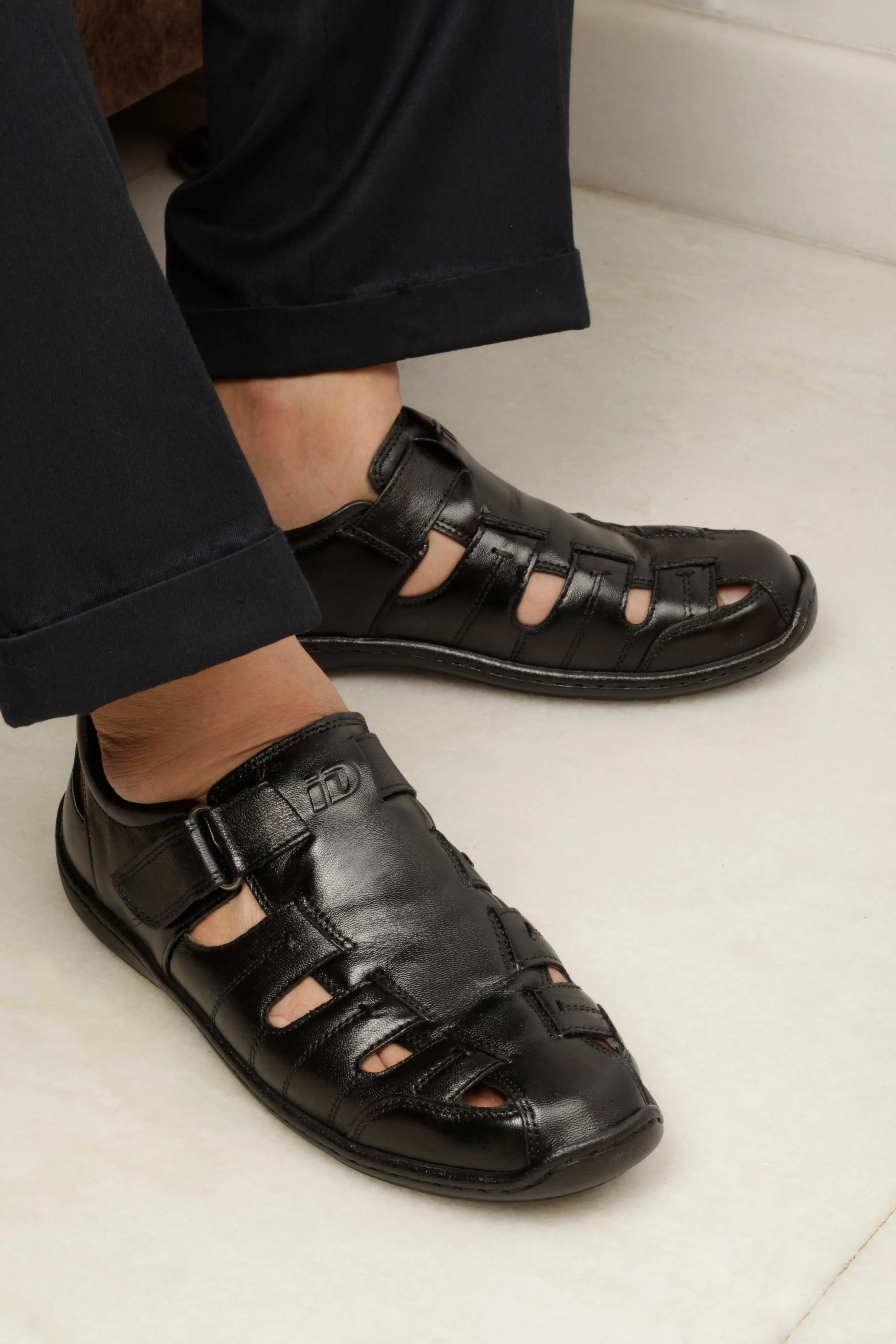 Men's Black Hurache Casual Sandal (ID4033)