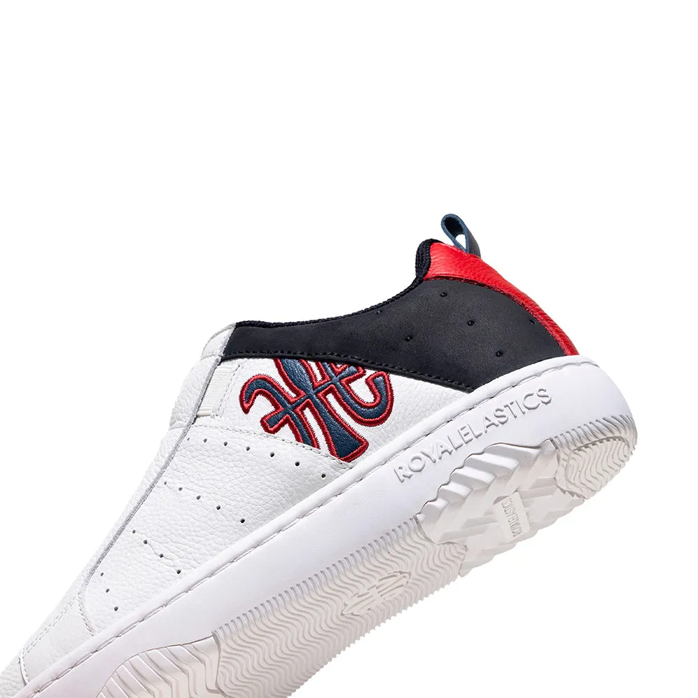 Men's Icon 2.0 White Black Red Logo Leather Sneakers 06542-091