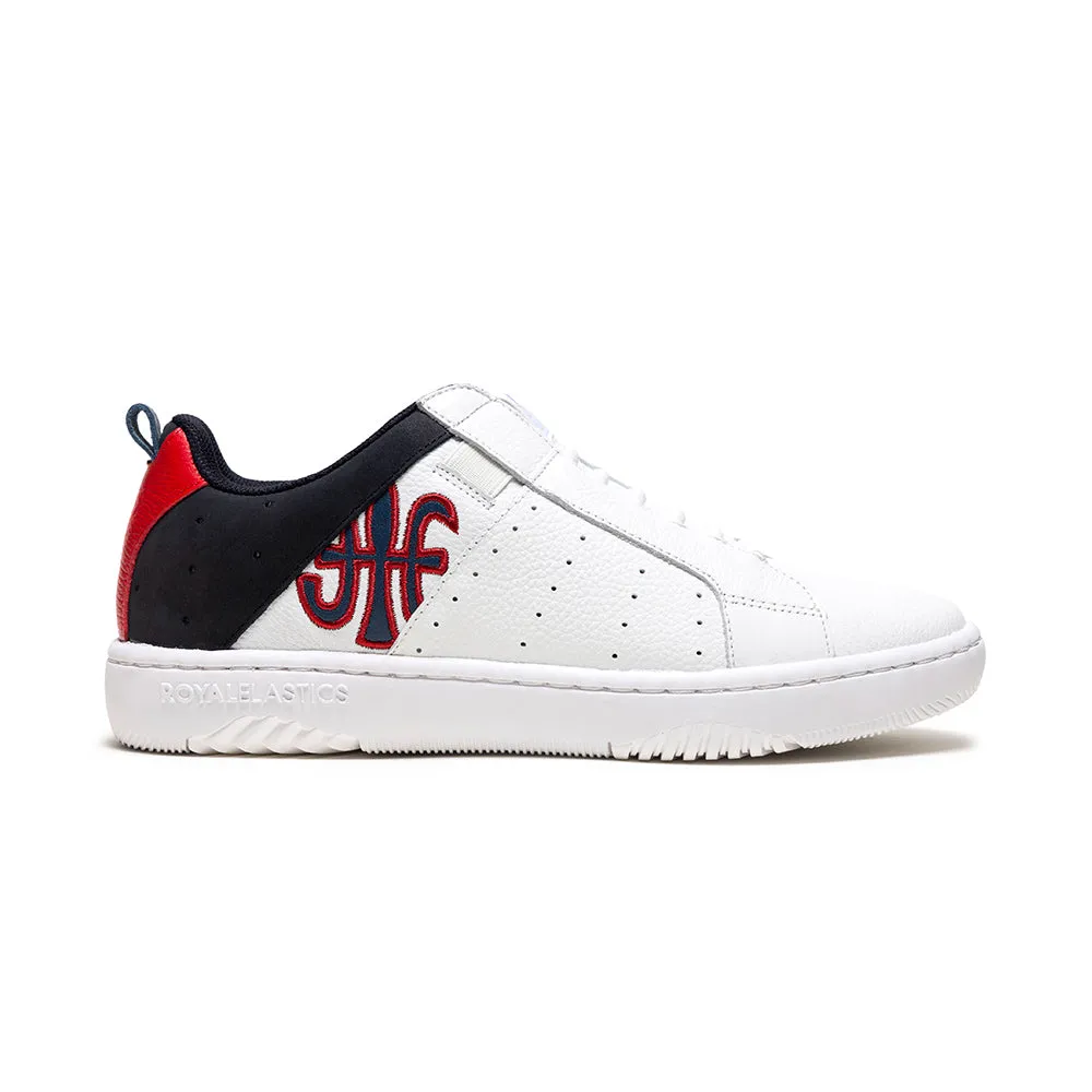 Men's Icon 2.0 White Black Red Logo Leather Sneakers 06542-091