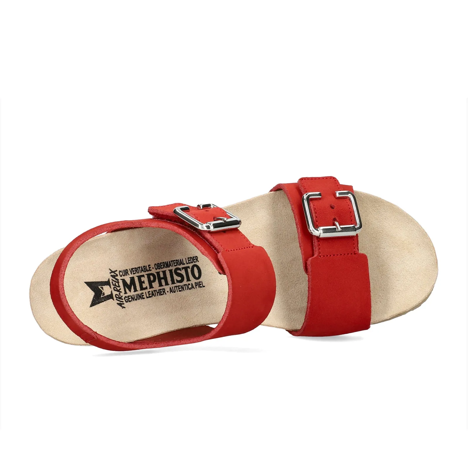 Mephisto Lissandra Wedge Sandal (Women) - Scarlet Sandalbuck