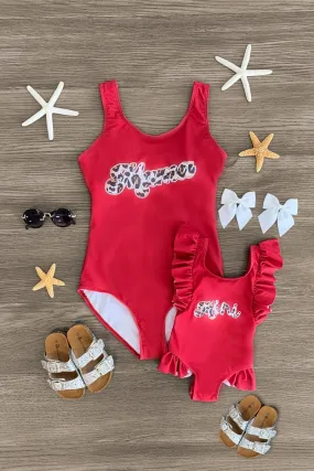 Mom & Me - "Mama & Mini" Red Swimsuit