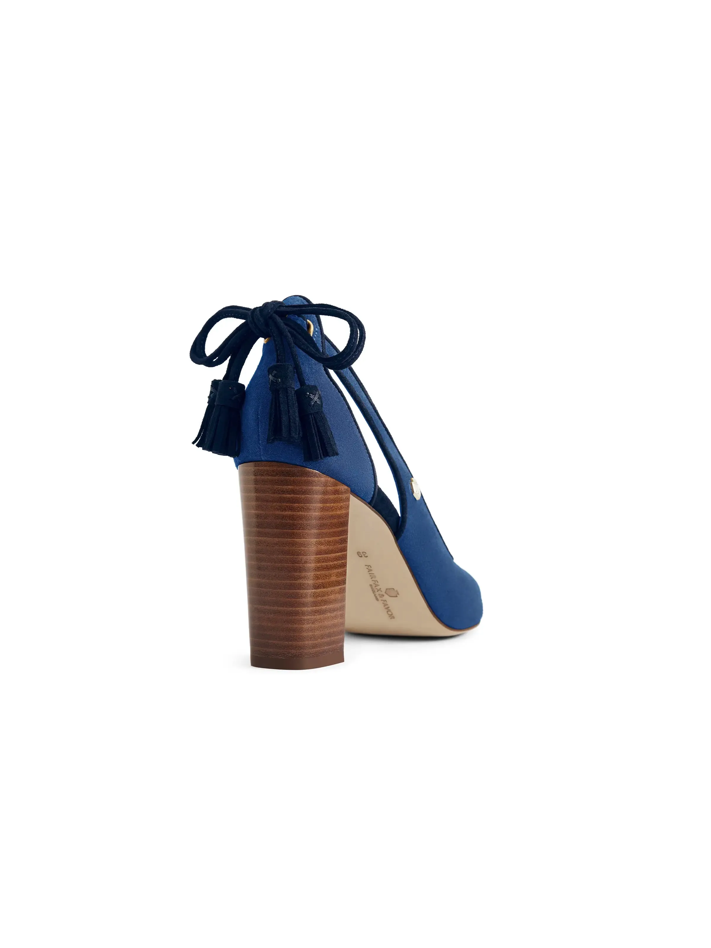 Newbury Heel - Porto Blue & Navy Suede