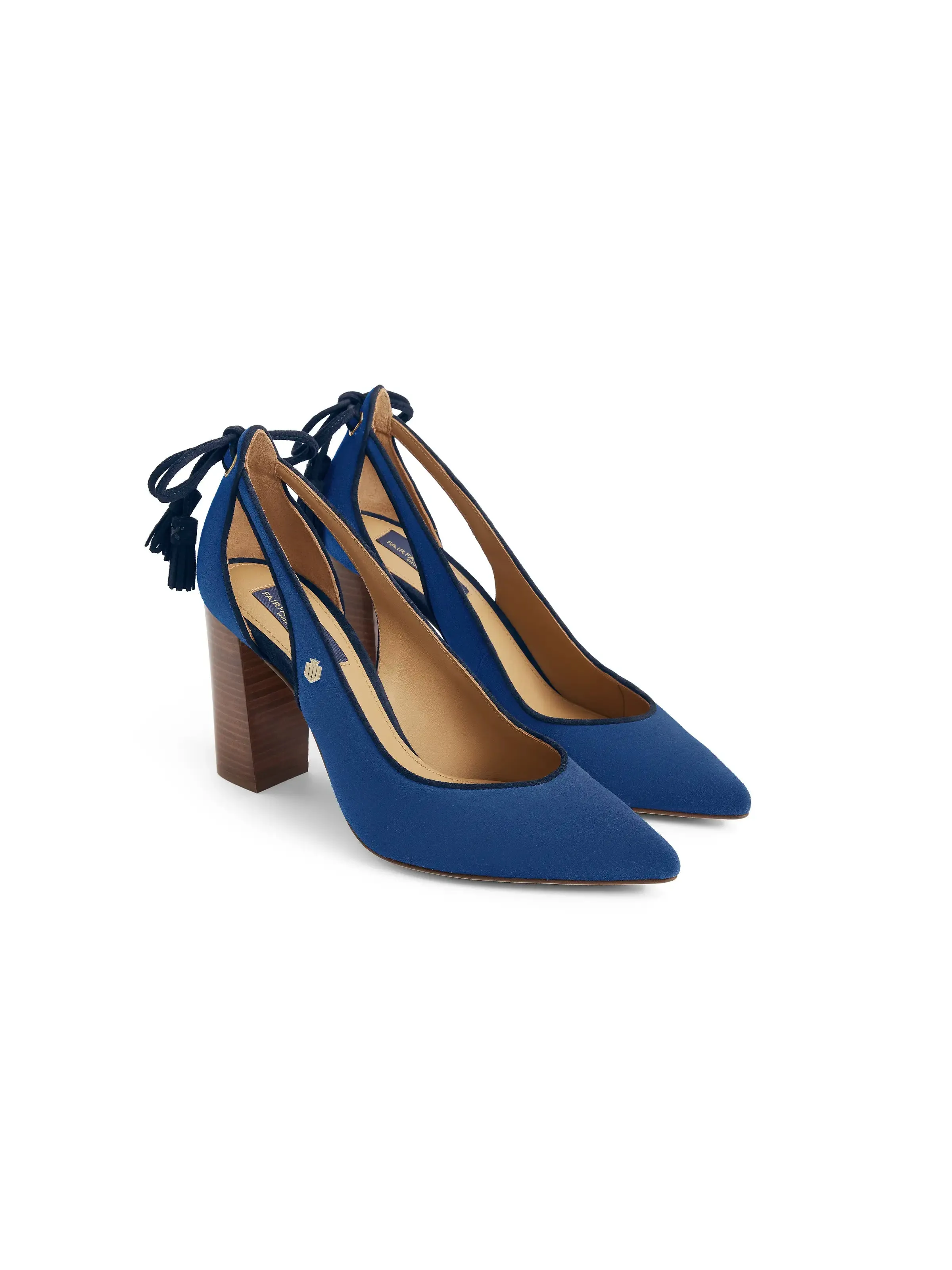 Newbury Heel - Porto Blue & Navy Suede