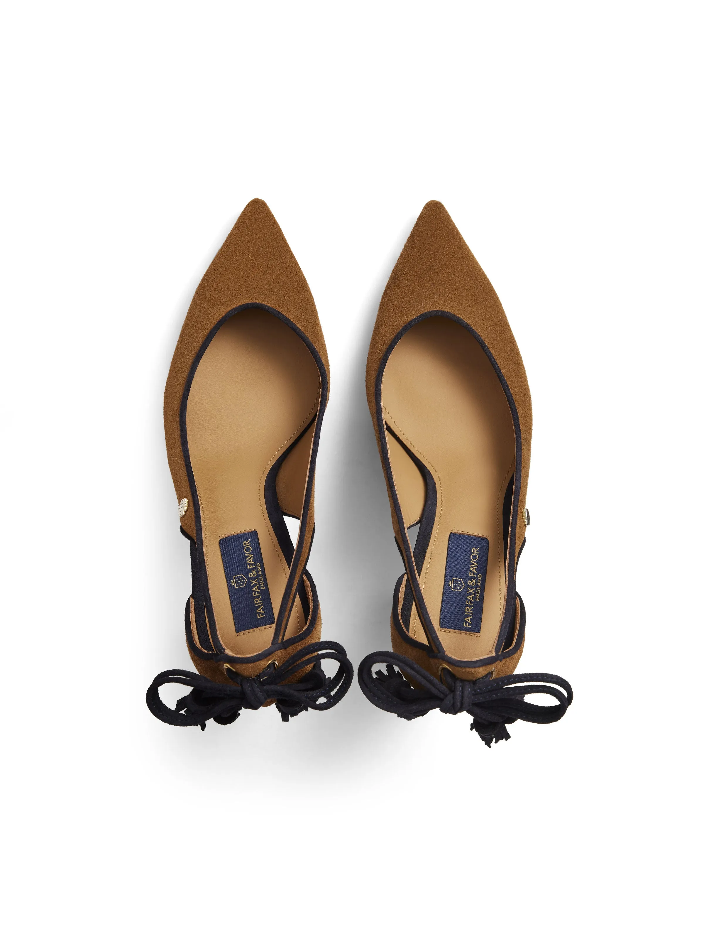 Newbury Heel - Tan & Navy Suede