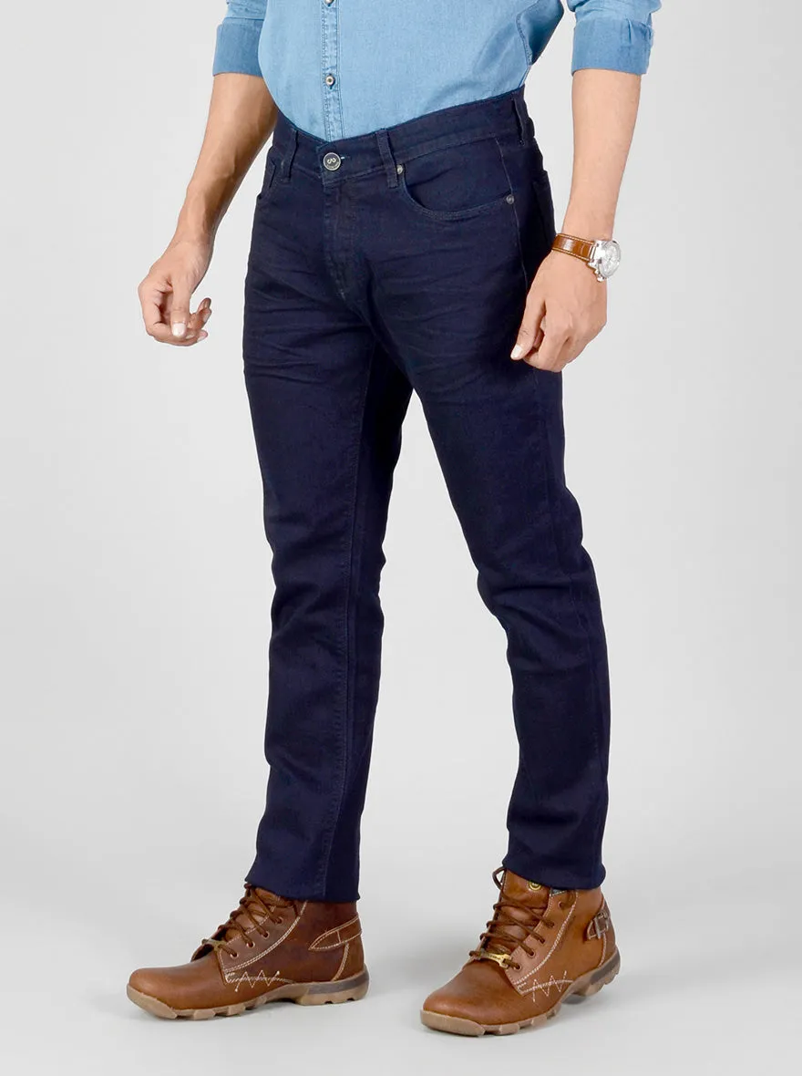 Night Blue Solid Slim Fit Jeans | JadeBlue