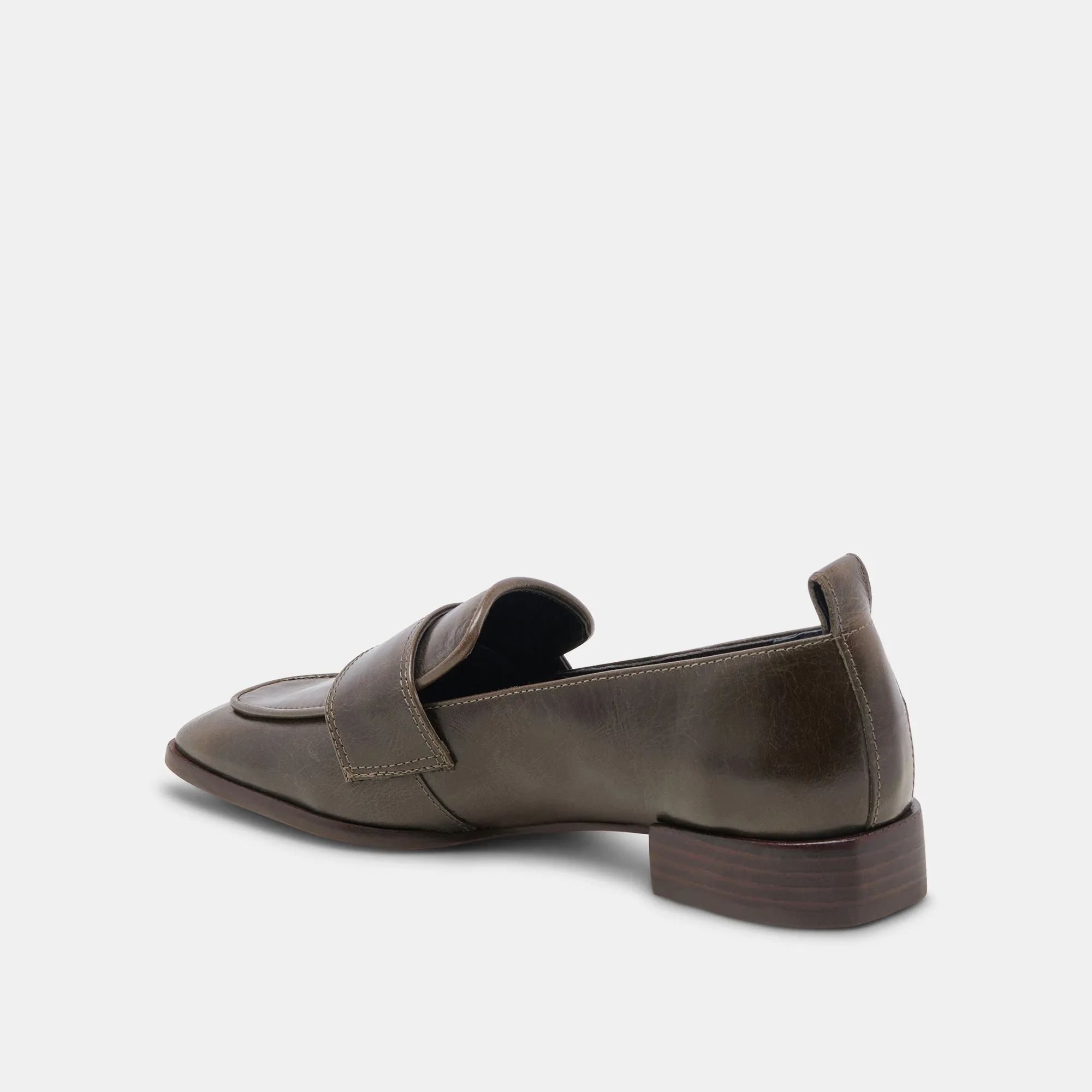 NYGEL LOAFERS DARK OLIVE LEATHER