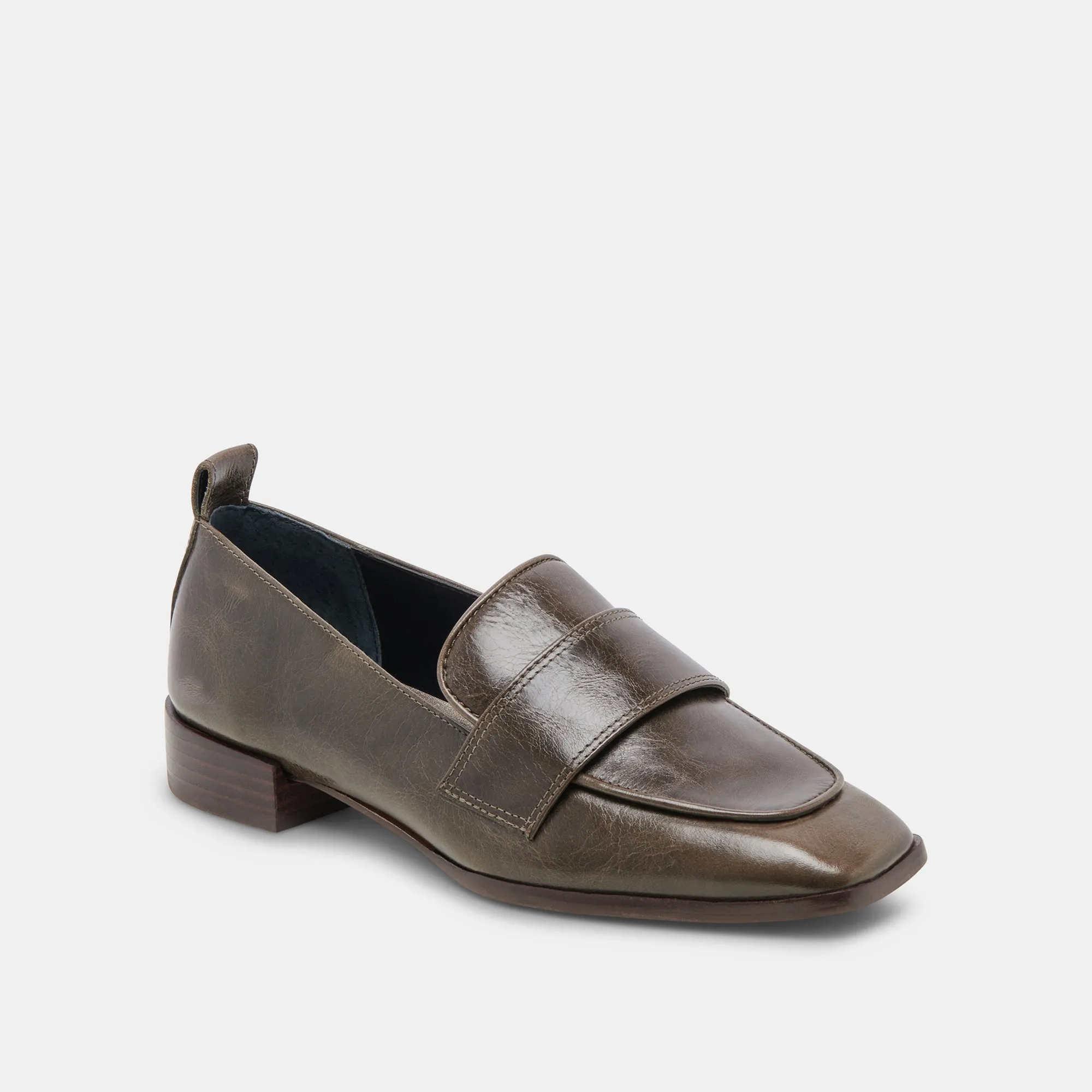 NYGEL LOAFERS DARK OLIVE LEATHER