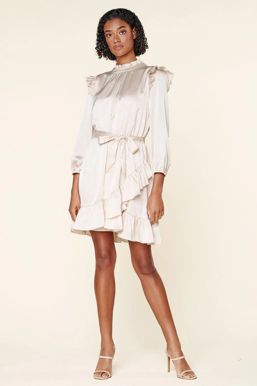 One and Only Asymmetrical Flounce Mini Dress