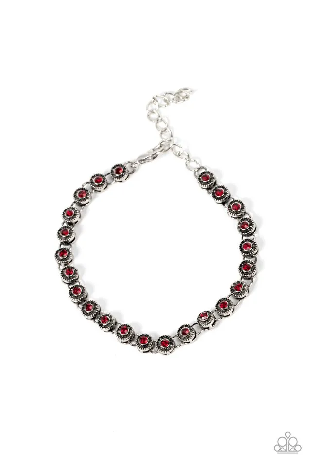 Paparazzi Bracelet ~ Charm School Shimmer - Red