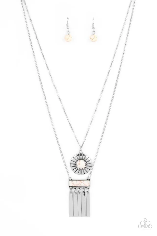 Paparazzi Necklace ~ Sunburst Rustica - White