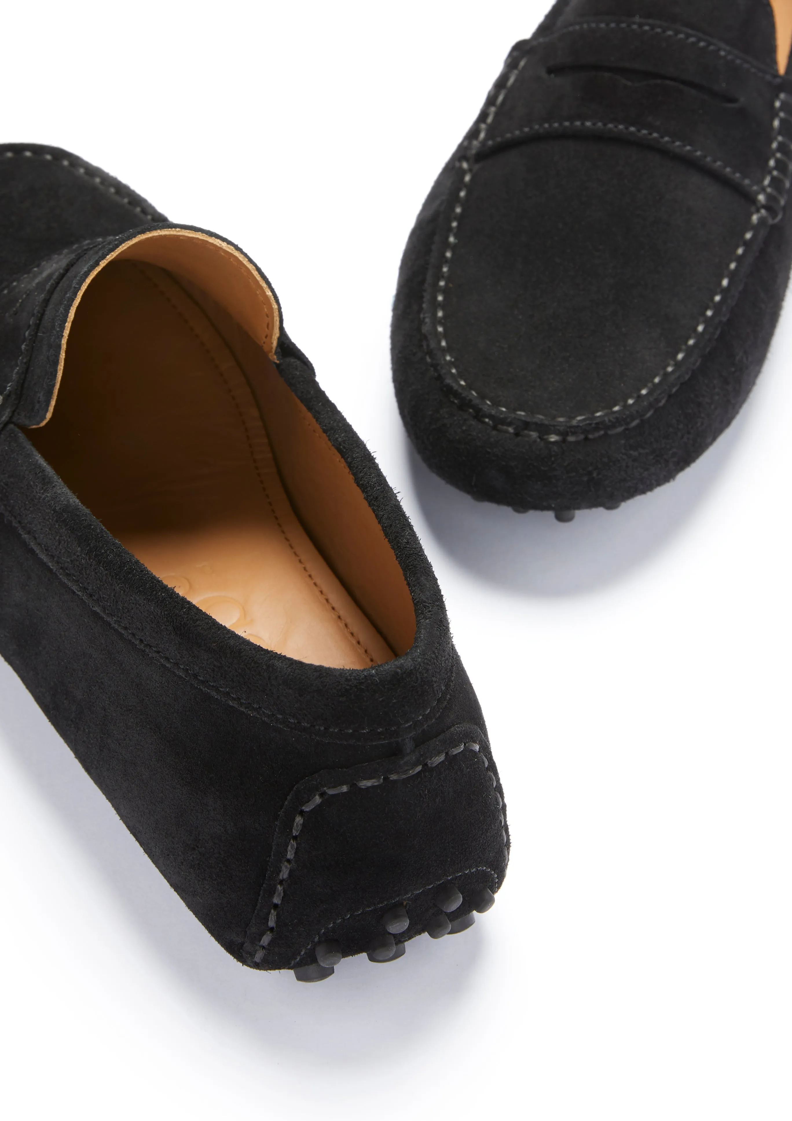 Penny Driving Loafers, black suede