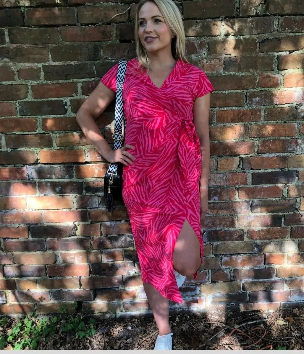 Pink & Red Print Dress