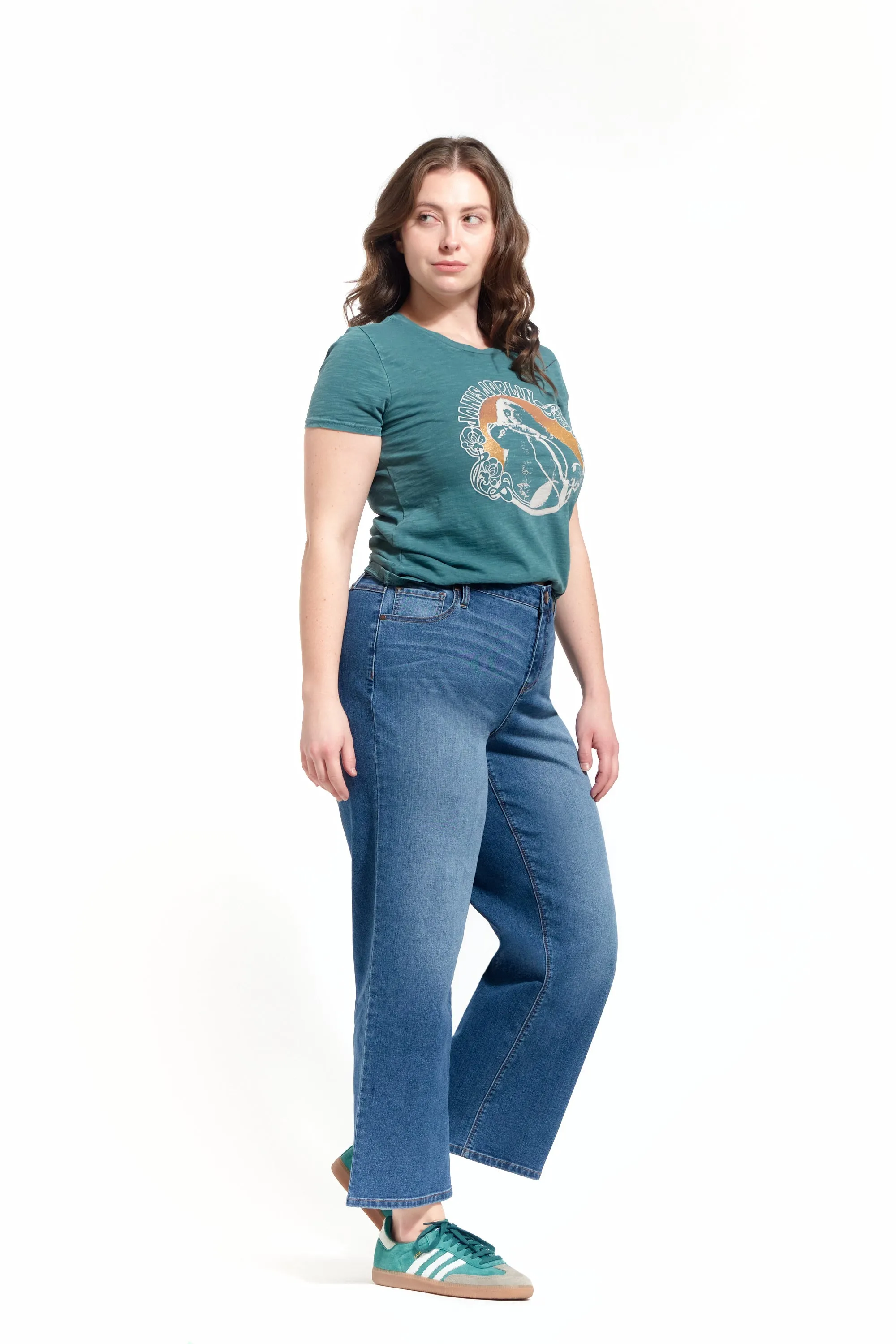 Plus Re:Denim Slim Wide Leg in Charlie