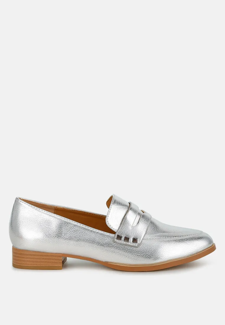 Potania Penny Strap Metallic Loafers