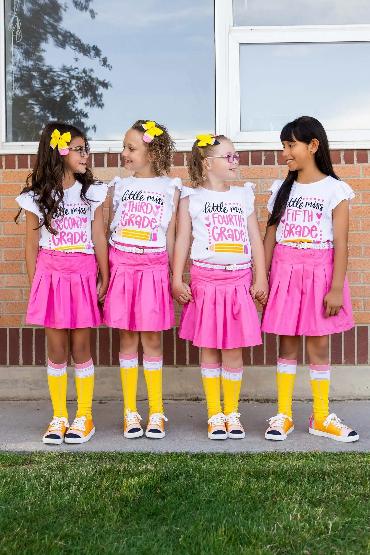 "Little Miss Pre-K - 5th Grade" Pink Skirt Set