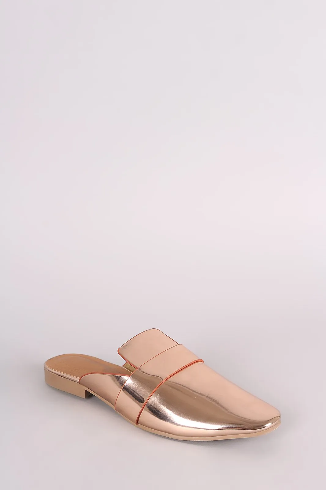 Qupid Metallic Slip-On Loafer Flat