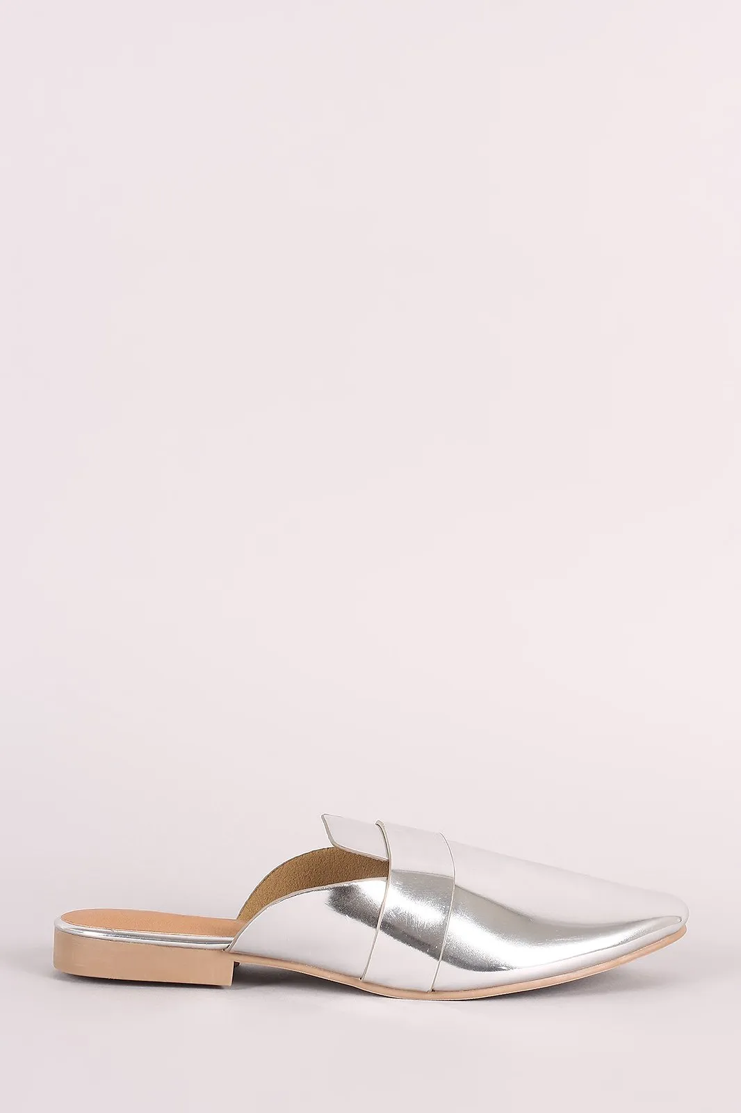 Qupid Metallic Slip-On Loafer Flat