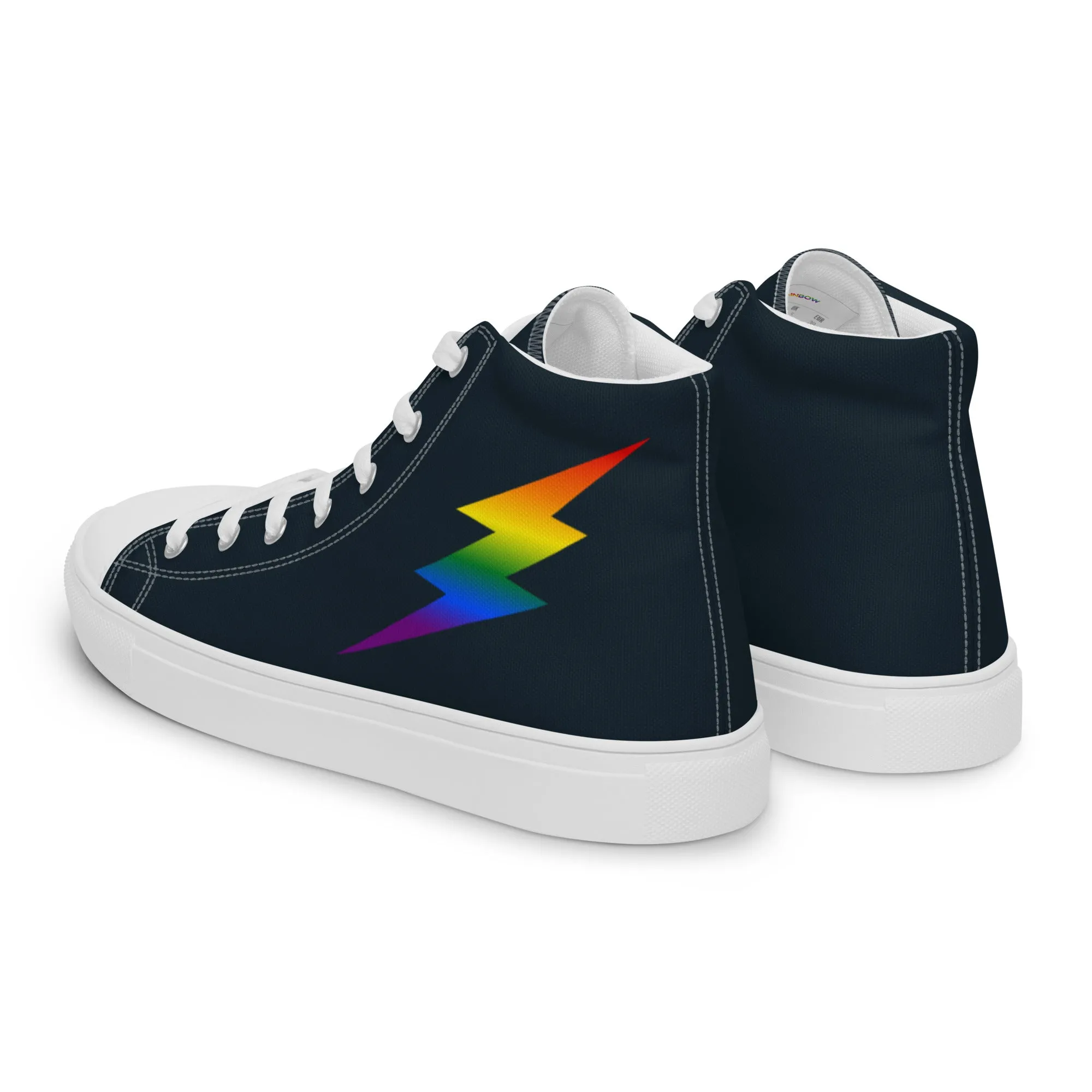 Rainbow Lightning Blue High Top Trainers (male sizes)