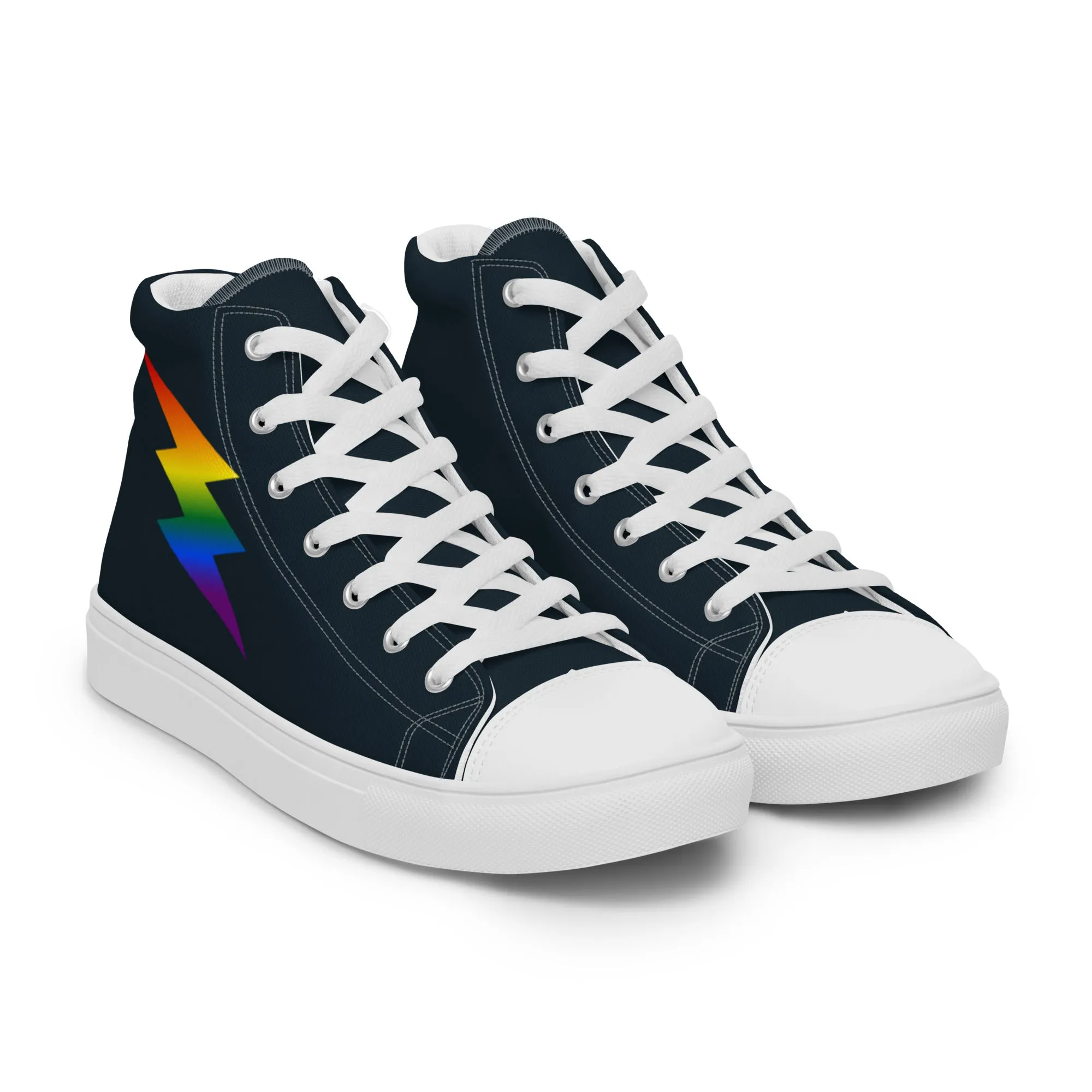 Rainbow Lightning Blue High Top Trainers (male sizes)