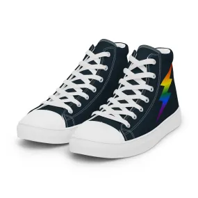 Rainbow Lightning Blue High Top Trainers (male sizes)