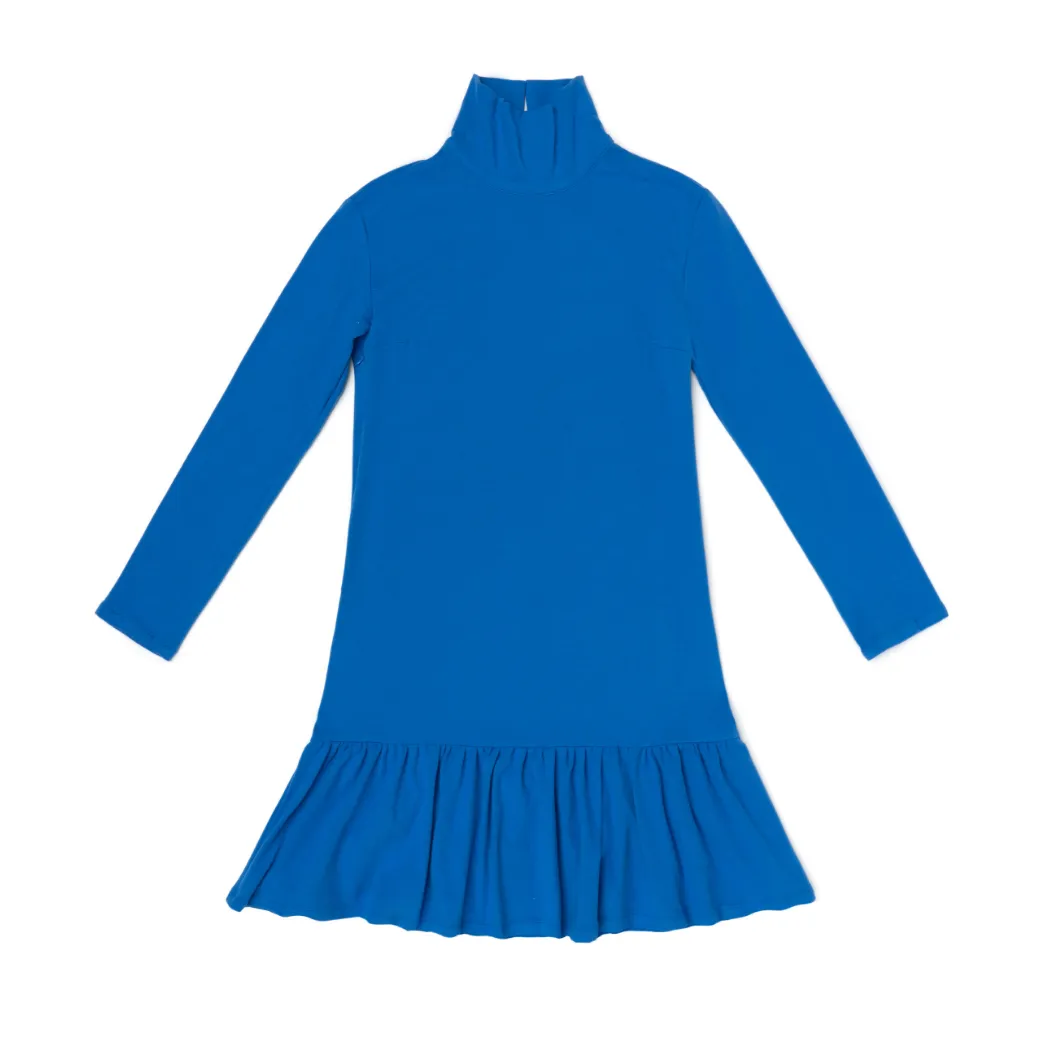 SAMPLE - Side Zip Turtleneck Dress MINI - Royal