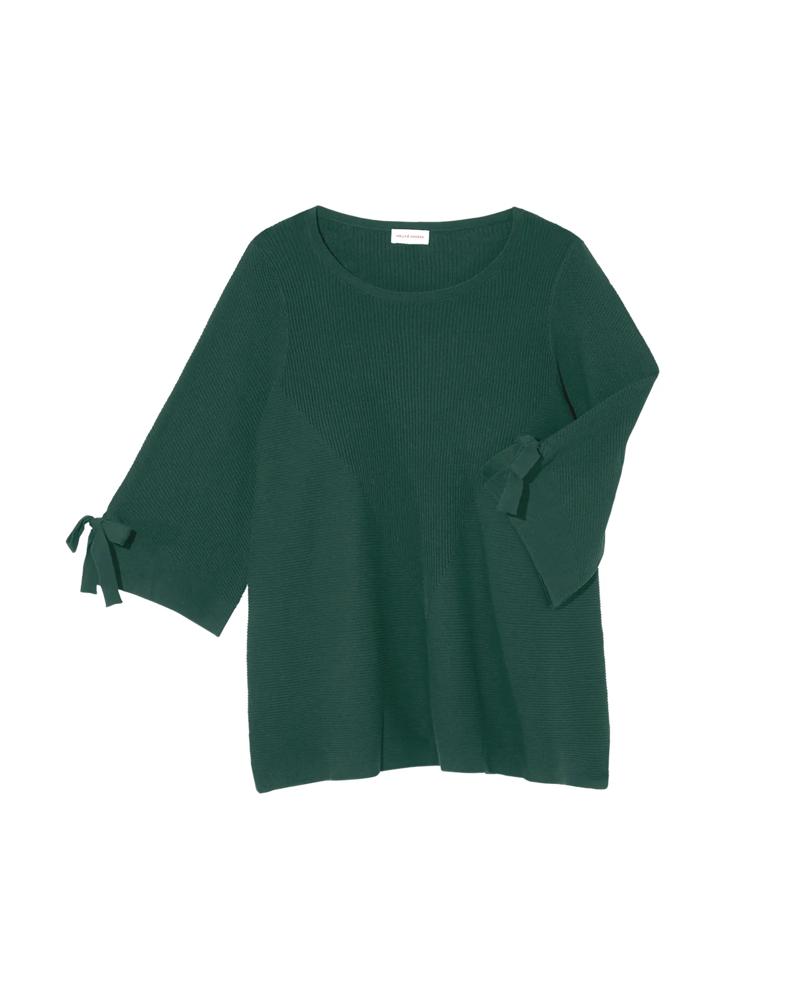 Sandy 3/4 Sleeve Sweater with Bows | Forest Green