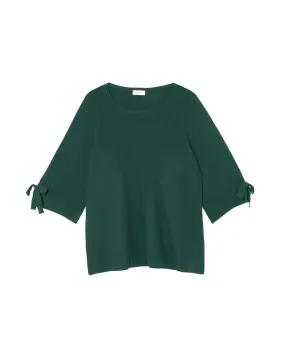 Sandy 3/4 Sleeve Sweater with Bows | Forest Green