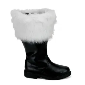 SANTA-106WC Black Pu-White Faux Fur