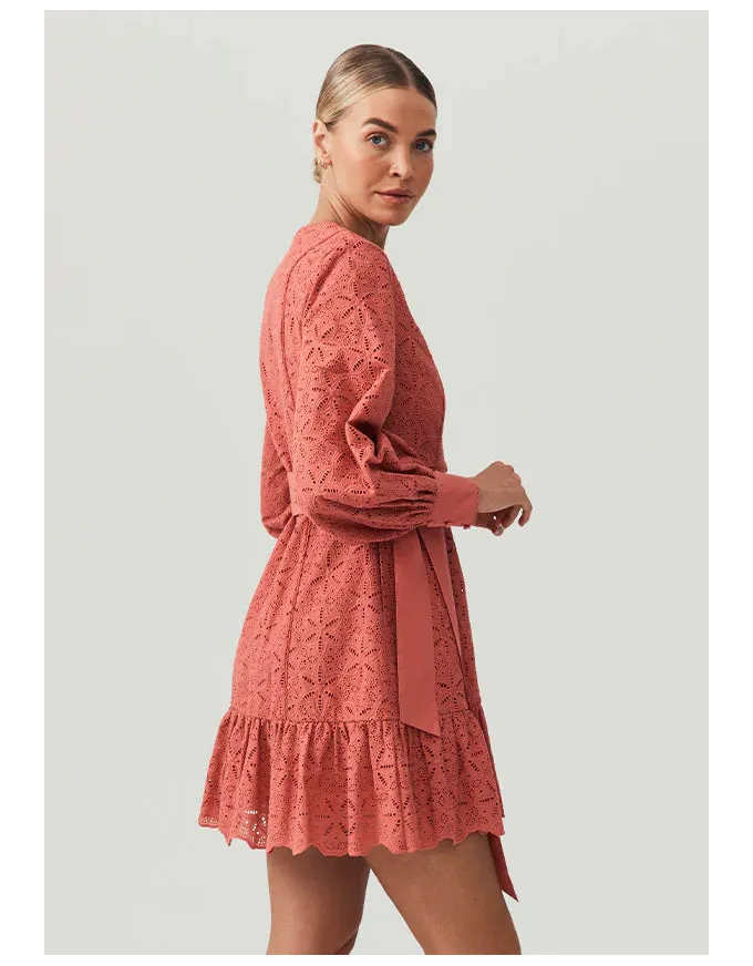 Sara Lace Mini Dress Sangria