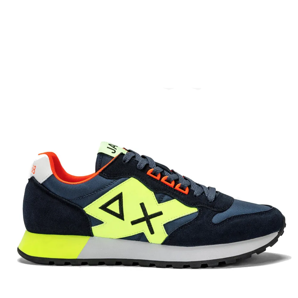 Scarpe Uomo Sun68 Sneakers Jaki Fluo Navy Blue - Z34113