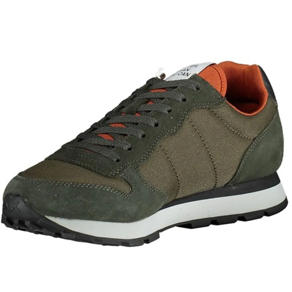 Scarpe Uomo Sun68 Sneakers Tom Solid Nylon Militare Scuro - Rust