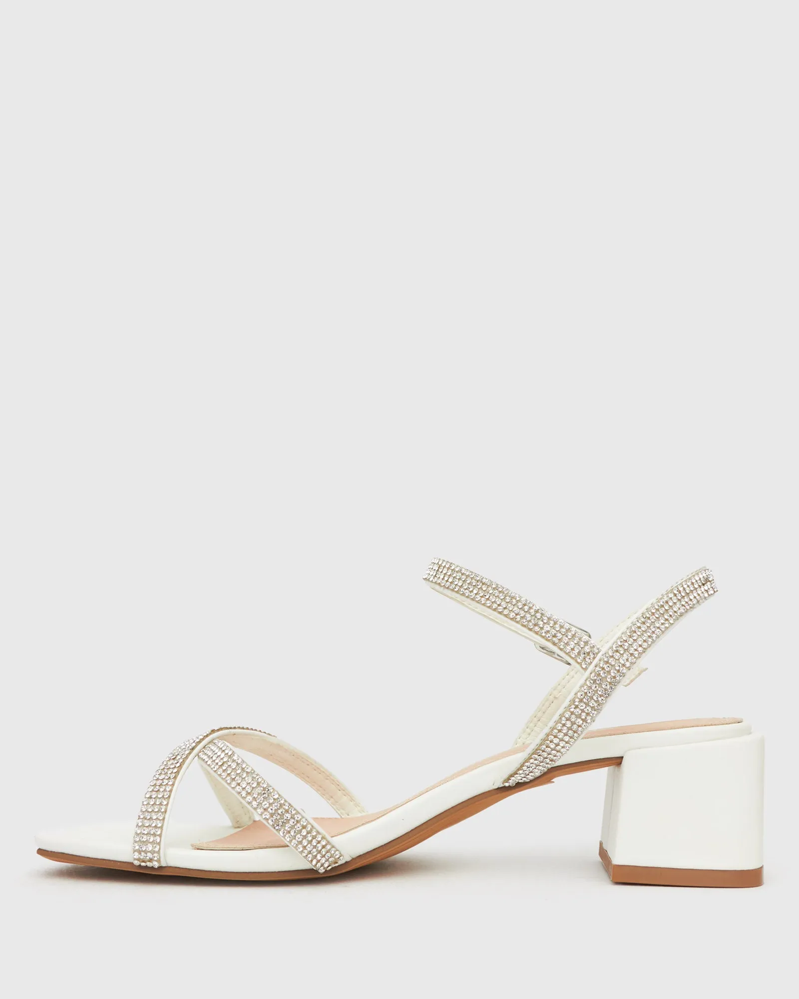 SHAY Diamante Low Heeled Sandals